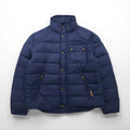 Polo Ralph Lauren XL Down Jacket in Navy with Chin Strap, Chest Pocket, and Stand Collar