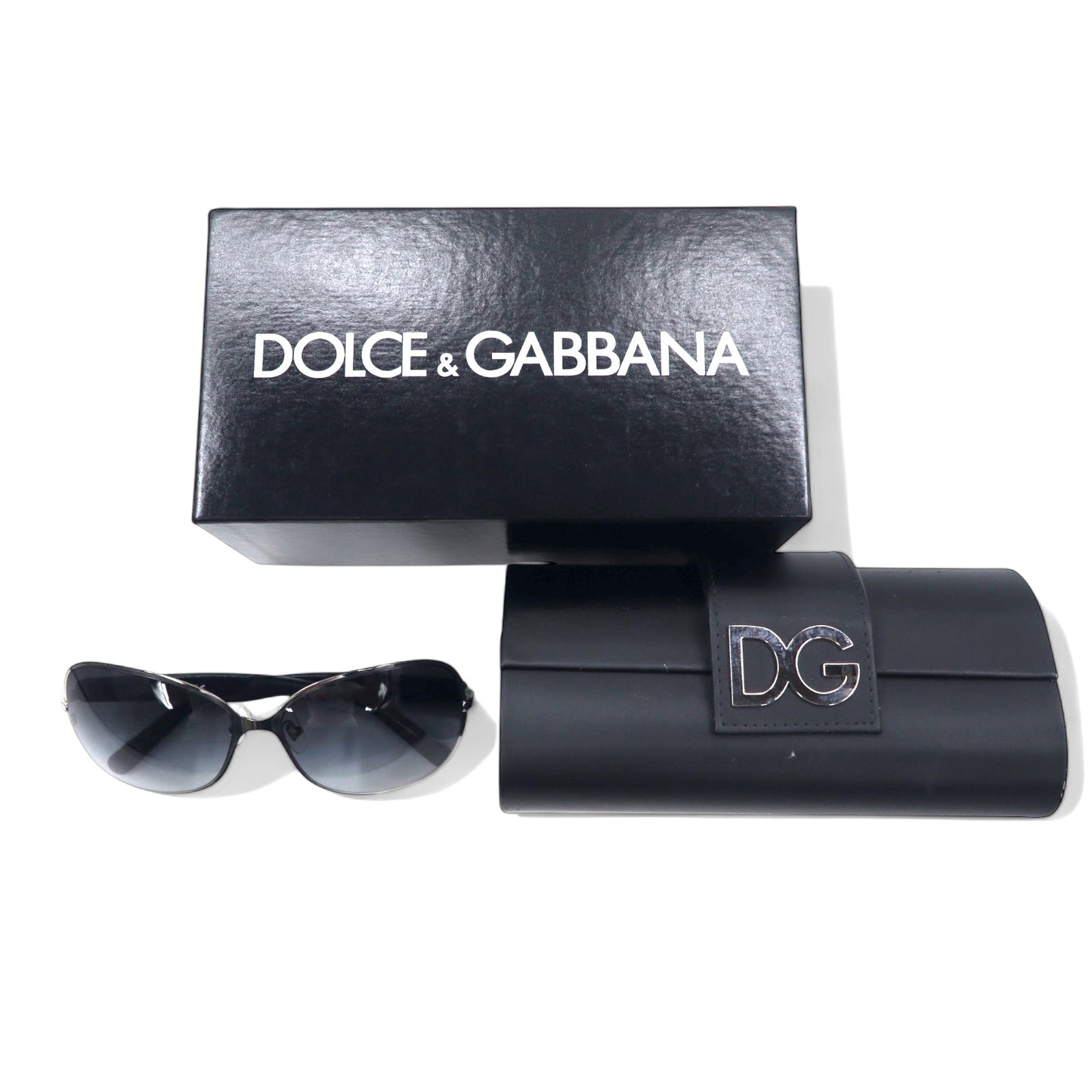 DOLCE & GABBANA サングラス フォックス ブラック プラスチック D&G ロゴ DG 2126PD 1195/87 60□15