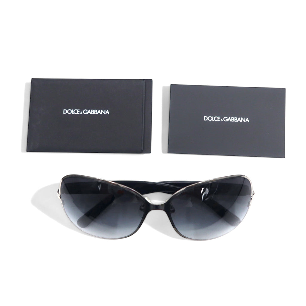 DOLCE &amp; GABBANA Sunglasses Fox Black Plastic D&amp;G Logo DG 2126PD 1195/87 60□15
