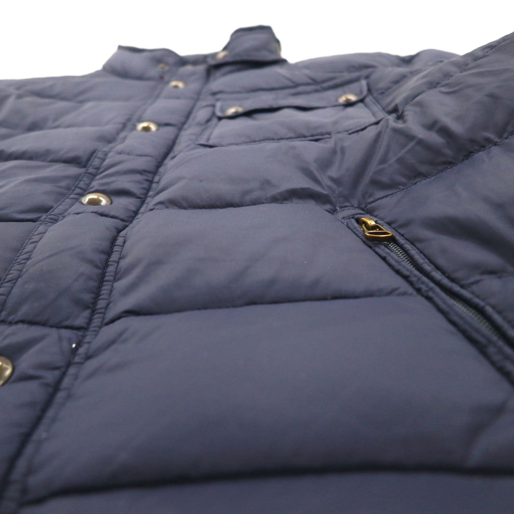 Polo Ralph Lauren XL Down Jacket in Navy with Chin Strap, Chest Pocket, and Stand Collar