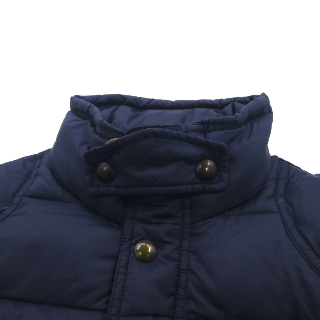 Polo Ralph Lauren XL Down Jacket in Navy with Chin Strap, Chest Pocket, and Stand Collar