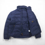 Polo Ralph Lauren XL Down Jacket in Navy with Chin Strap, Chest Pocket, and Stand Collar