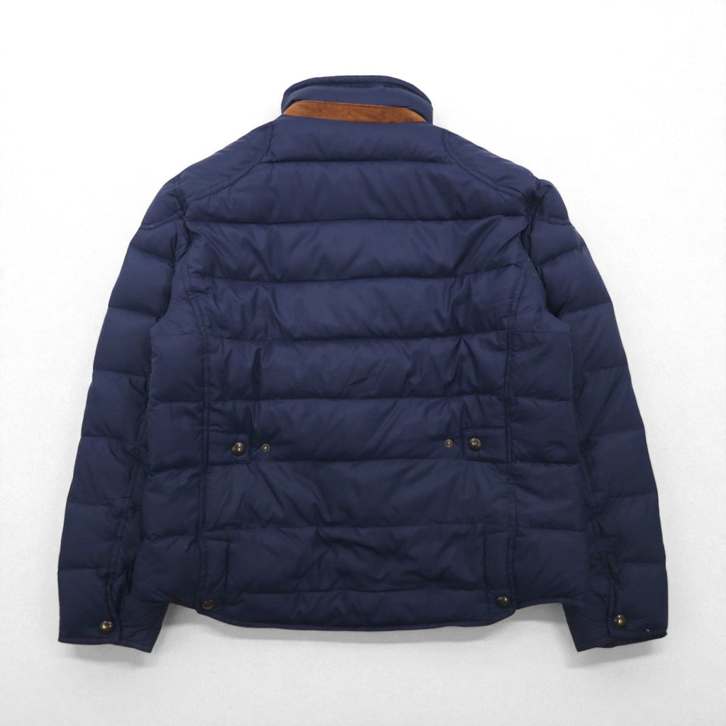 Polo Ralph Lauren XL Down Jacket in Navy with Chin Strap, Chest Pocket, and Stand Collar