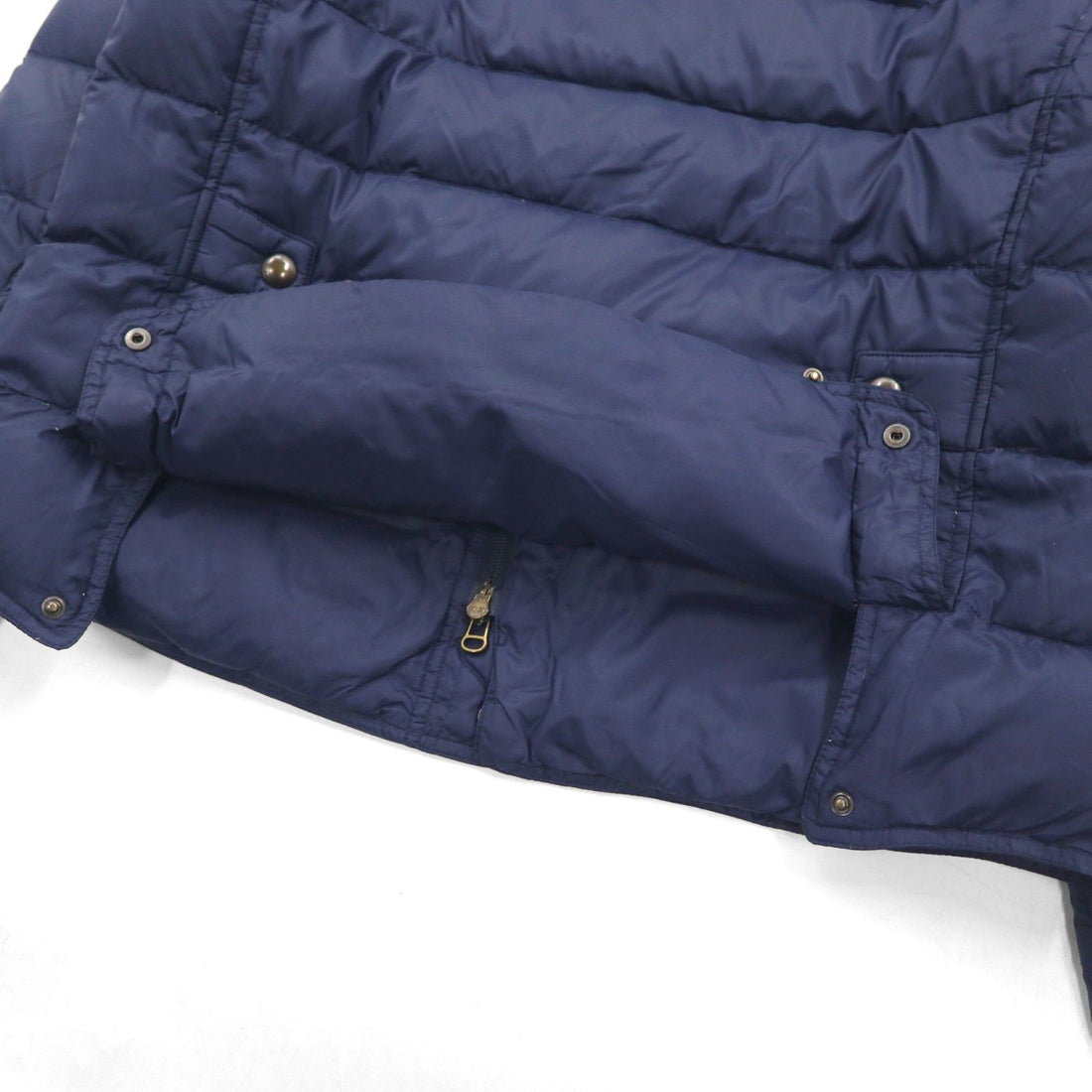 Polo Ralph Lauren XL Down Jacket in Navy with Chin Strap, Chest Pocket, and Stand Collar