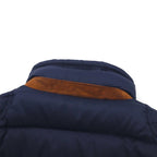 Polo Ralph Lauren XL Down Jacket in Navy with Chin Strap, Chest Pocket, and Stand Collar