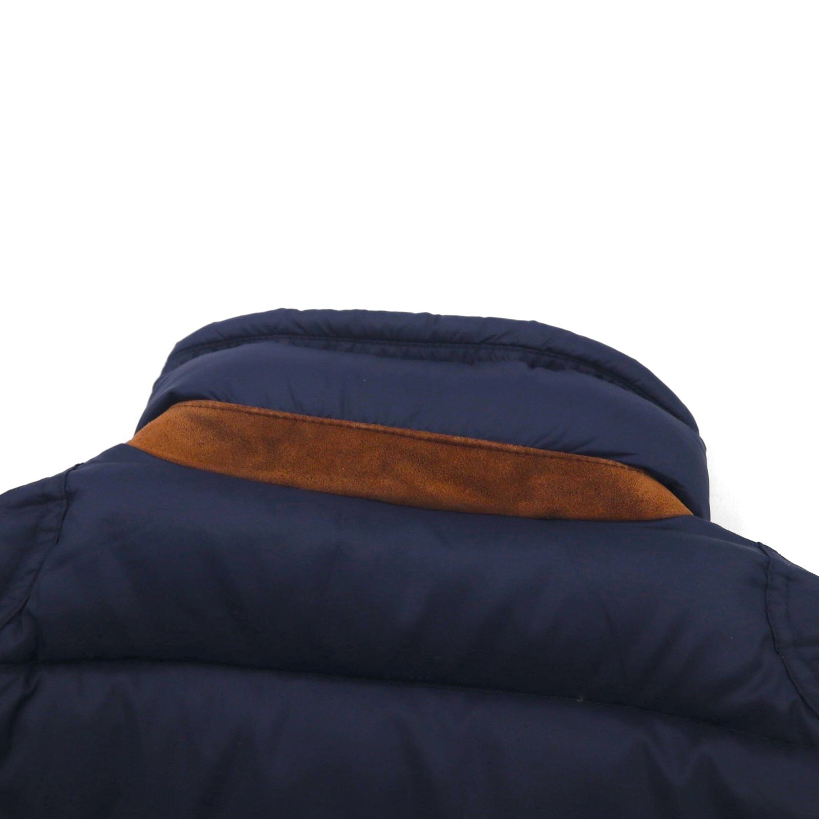 Polo Ralph Lauren XL Down Jacket in Navy with Chin Strap, Chest Pocket, and Stand Collar
