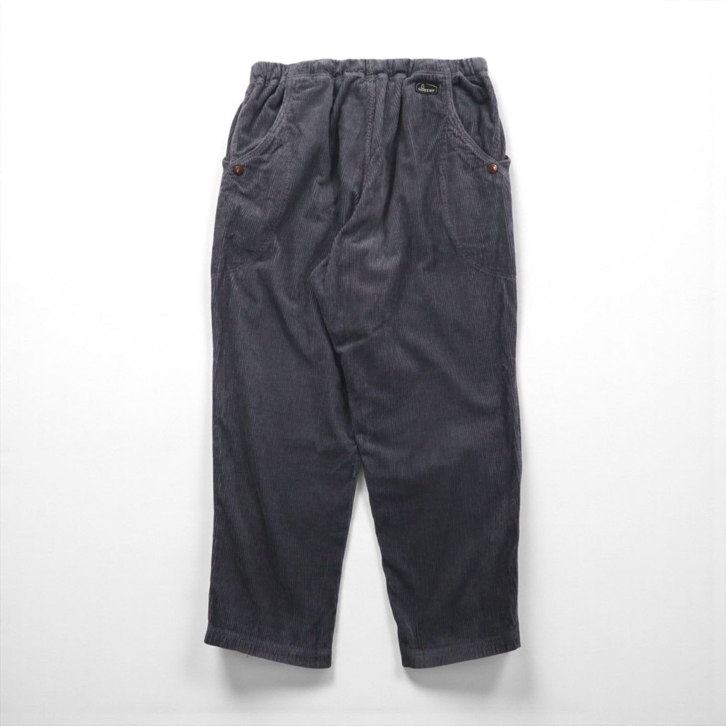 GOHEMP Corduroy Easy Pants, High Explorer Pants, Outdoor Climbing Pants, Size L, Gray, Tapered, Loose Fit