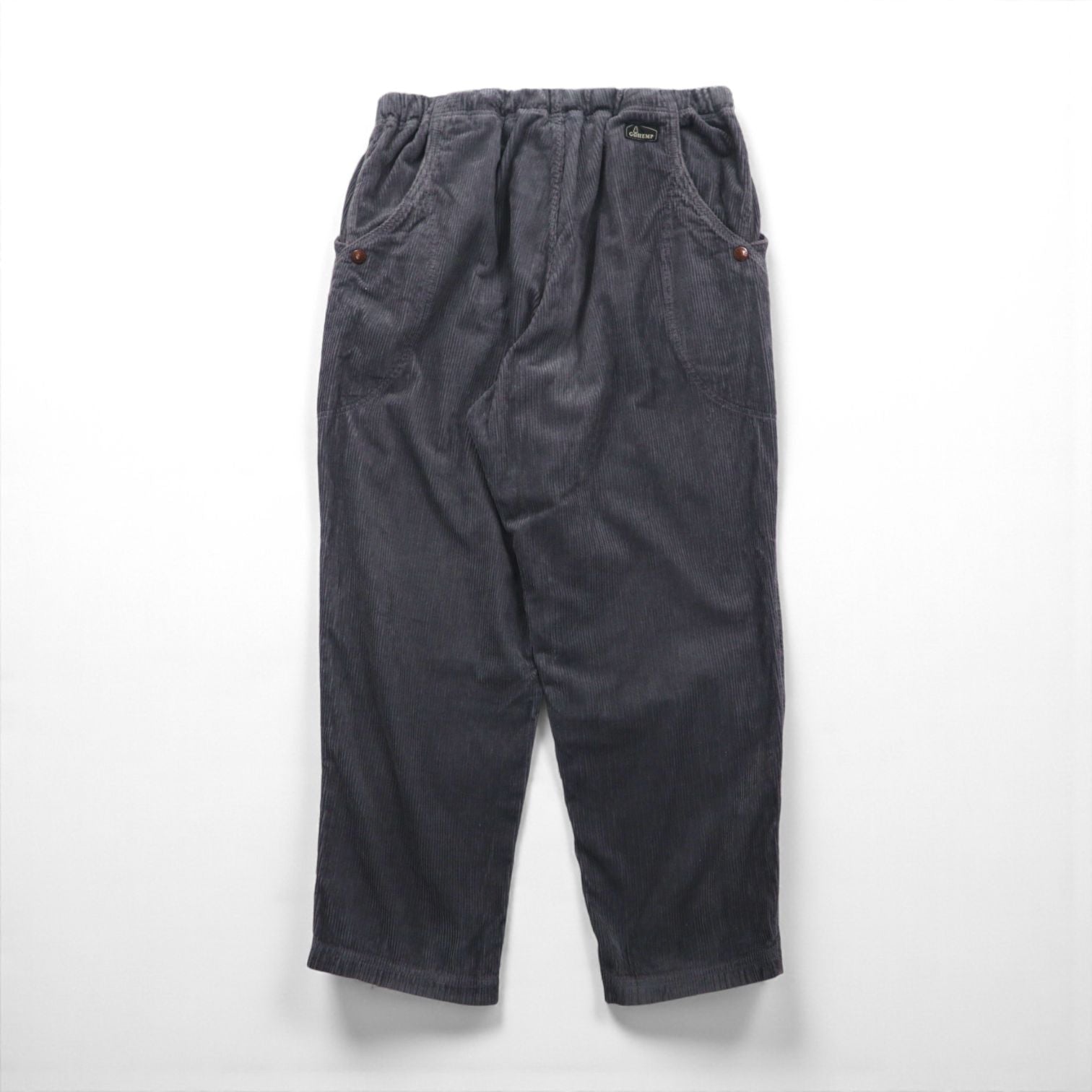GOHEMP Corduroy Easy Pants, High Explorer Pants, Outdoor Climbing Pants, Size L, Gray, Tapered, Loose Fit