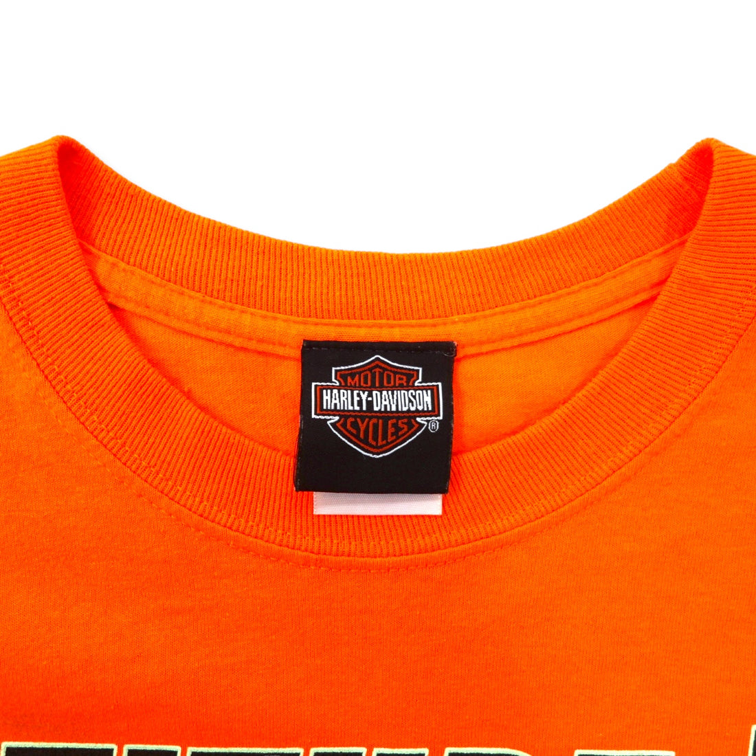 HARLEY DAVIDSON ファイヤーパターン ロングスリーブ Tシャツ ロンT XL オレンジ コットン ATTITUDE INCLUDED ビッグサイズ