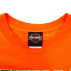 HARLEY DAVIDSON ファイヤーパターン ロングスリーブ Tシャツ ロンT XL オレンジ コットン ATTITUDE INCLUDED ビッグサイズ