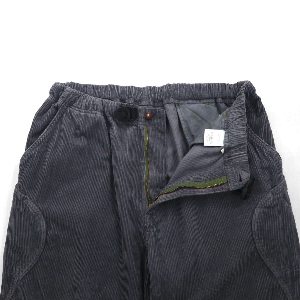 GOHEMP Corduroy Easy Pants, High Explorer Pants, Outdoor Climbing Pants, Size L, Gray, Tapered, Loose Fit