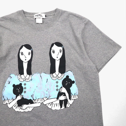 KIDILL x maya Shibasaki Print T-Shirt, Free Size, Gray Cotton, 2023SS