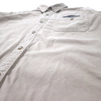 HARLEY DAVIDSON Back Logo Embroidery Cotton Twill Shirt 2XL Beige Big Size