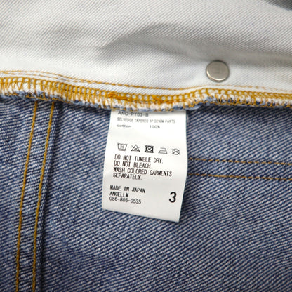 ANCELLM Selvedge Tapered Denim Pants, Size L, Indigo, Vintage Finish, ANC-PT03-B