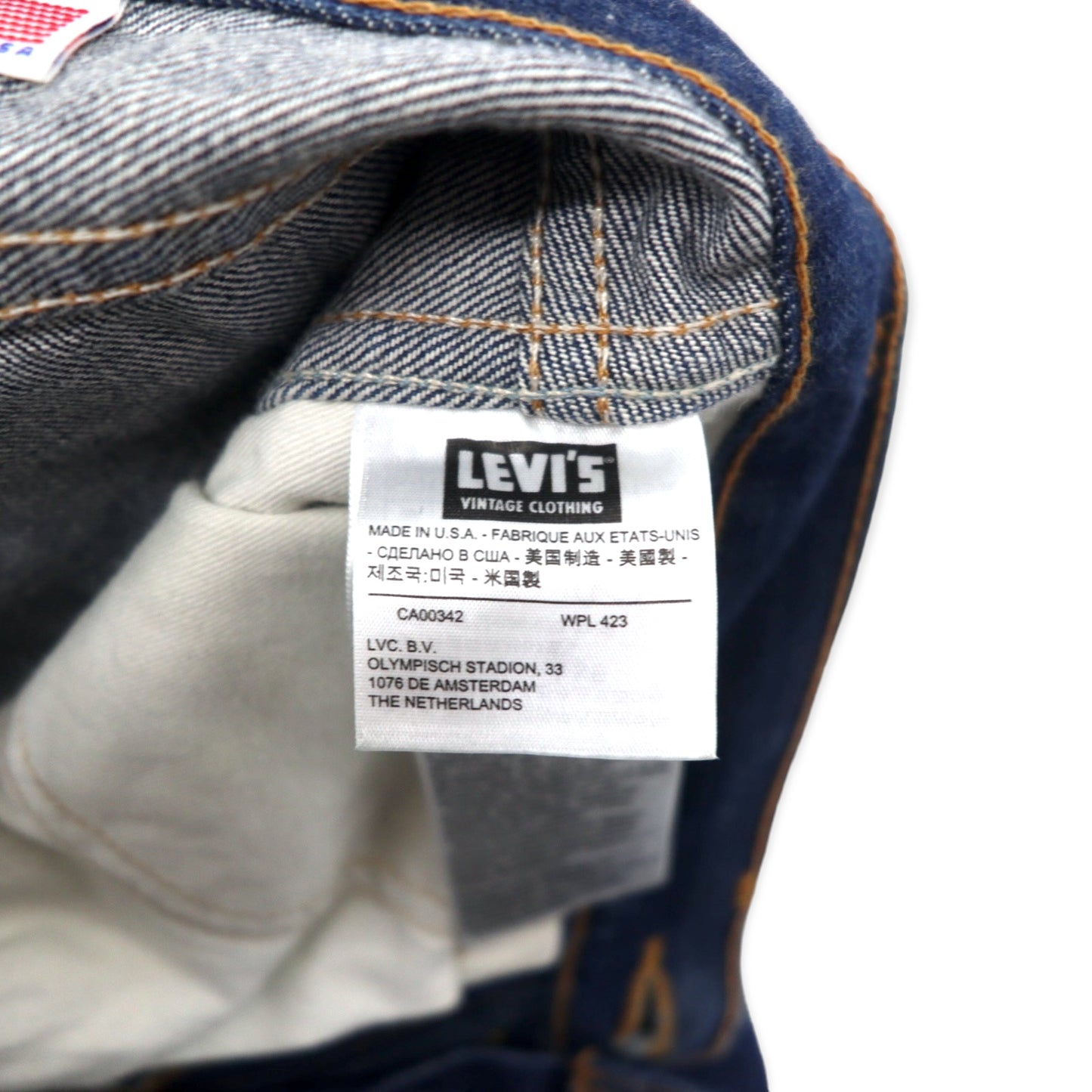 LEVIS VINTAGE CLOTHING ( LVC ) USA製 606 1969年モデル リジッド デニムパンツ 28 ブルー コットン オレンジタブ ビッグE 42TALONジップ 30605-0050