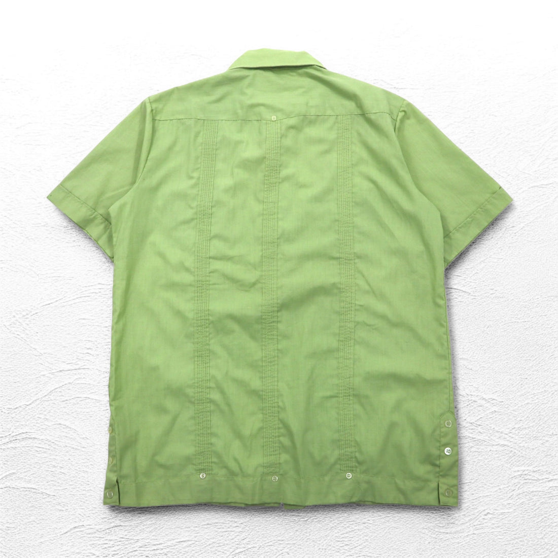 70年代 DON ROMEO キューバシャツ L グリーン ポリエステル コットン マルチポケット