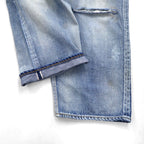 ANCELLM セルビッヂ テーパード デニムパンツ SELVEDGE TAPERED 5P DENIM PANTS L インディゴ ヴィンテージ加工 ANC-PT03-B