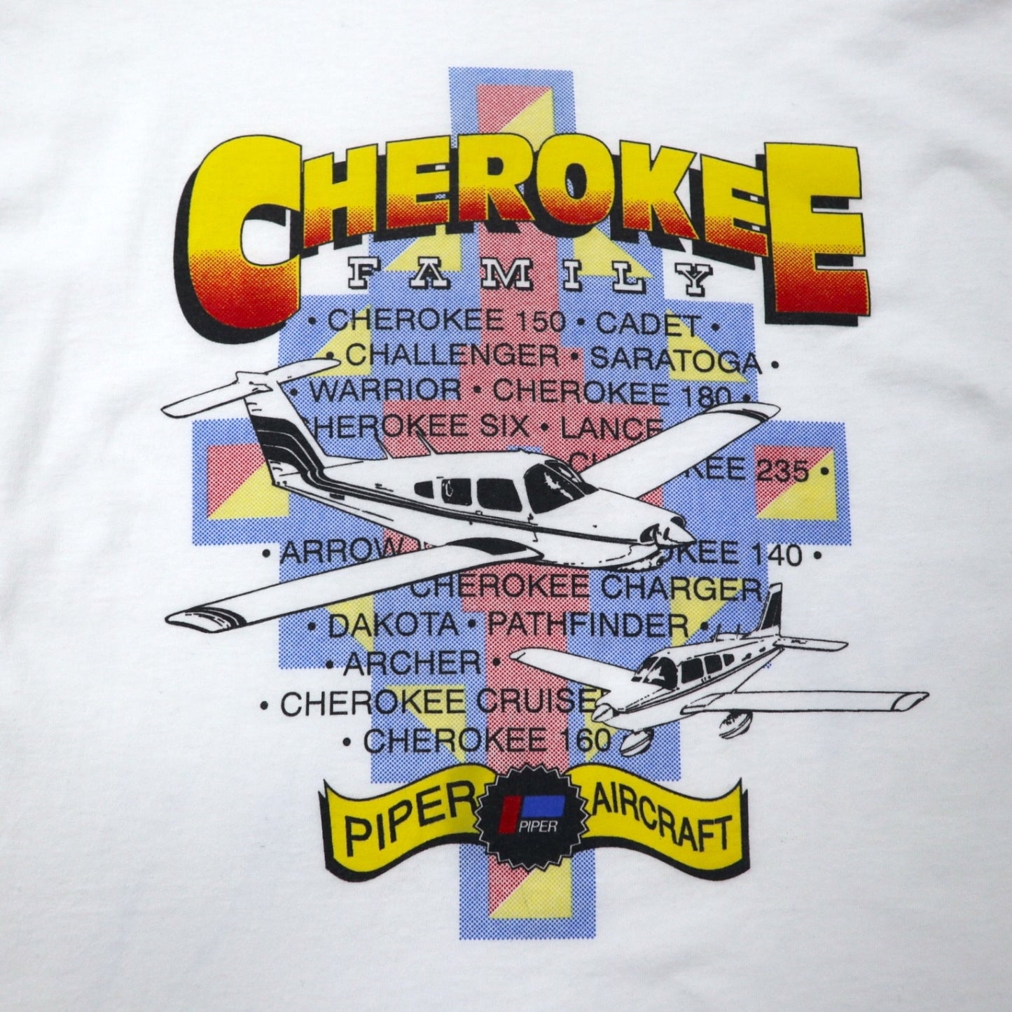 USA製 90年代 FRUIT OF THE LOOM プリント Tシャツ XXXL ホワイト コットン CHEROKEE 飛行機 BEST ビッグサイズ