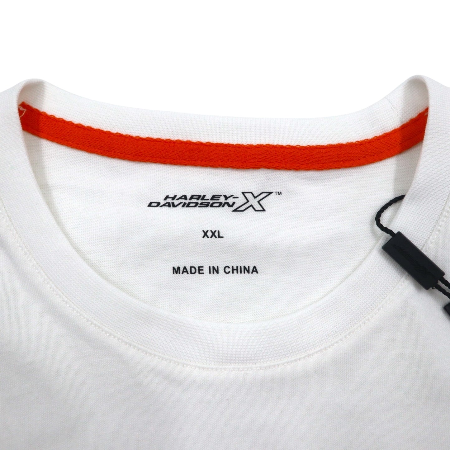 HARLEY DAVIDSON フラッグチェック プリント Tシャツ 2XL ホワイト コットン 未使用品