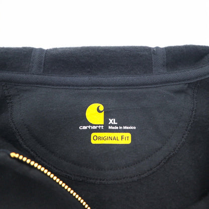 Carhartt フルジップパーカー XL ブラック 裏起毛 DELTA 刺繍 MIDWEIGHT HOODED ZIPFRONT SWEAT K122 メキシコ製 未使用品