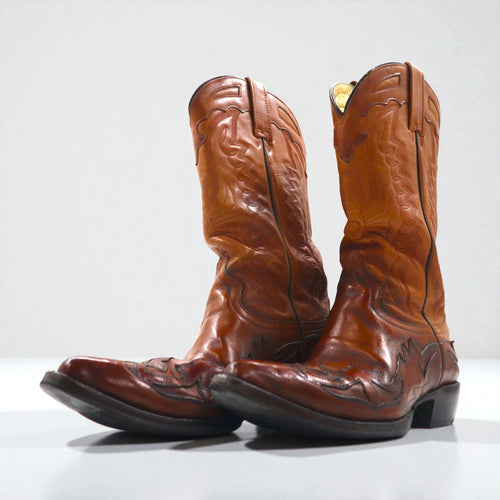Botas Jaca カウボーイ ウエスタンブーツ 26cm カービングステッチ 刺繍 28005 メキシコ製