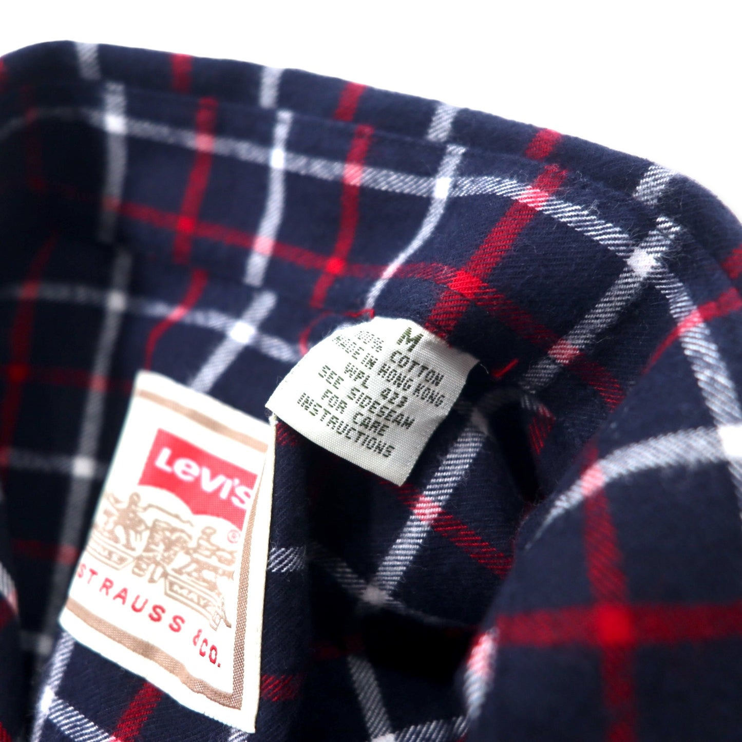 Levi's フランネルシャツ M ネイビー チェック コットン