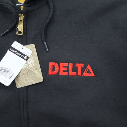 Carhartt フルジップパーカー XL ブラック 裏起毛 DELTA 刺繍 MIDWEIGHT HOODED ZIPFRONT SWEAT K122 メキシコ製 未使用品