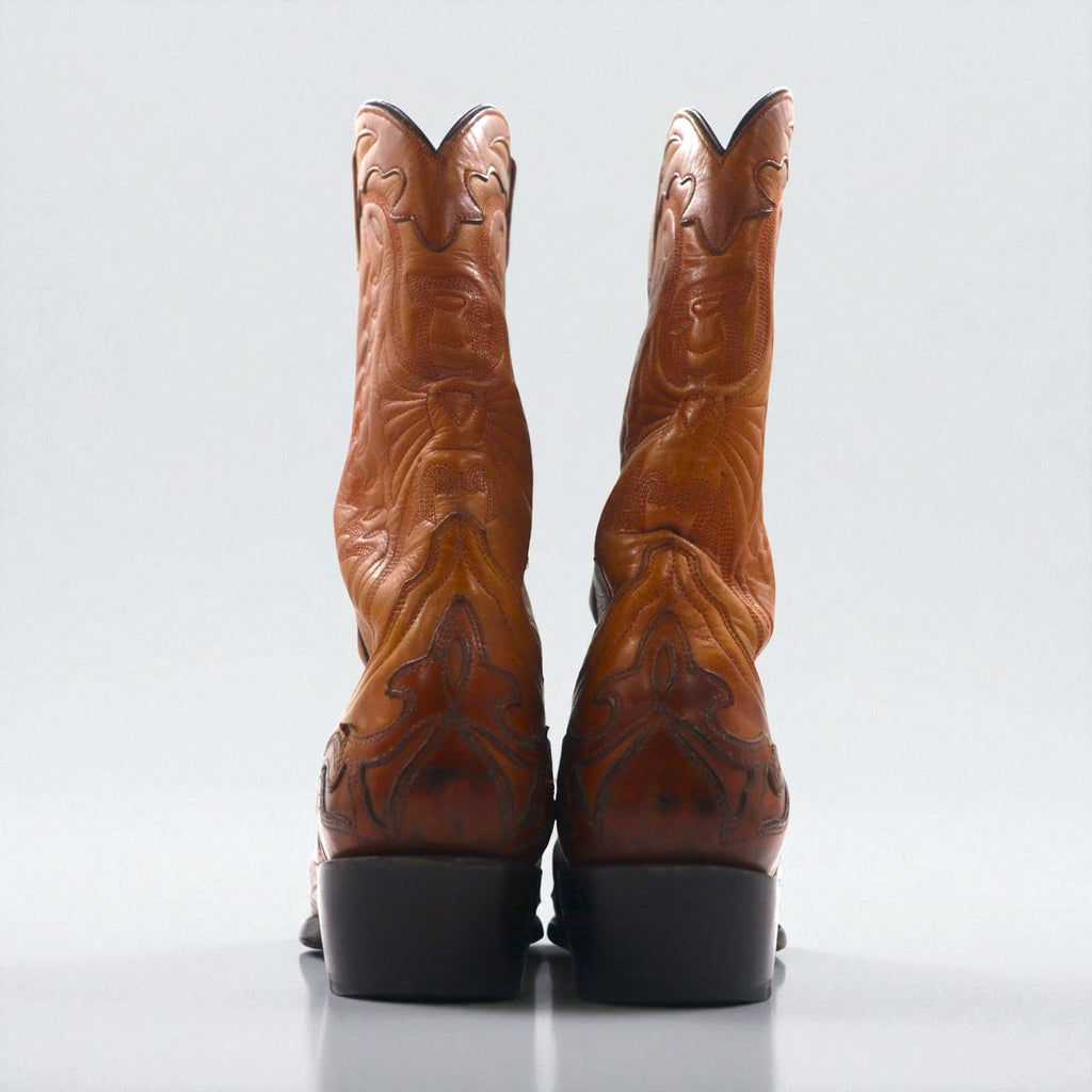 Botas Jaca Cowboy Western Boots, Size 26cm, Carved Stitch Embroidery, 28005, Made in Mexico