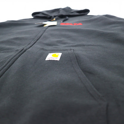 Carhartt フルジップパーカー XL ブラック 裏起毛 DELTA 刺繍 MIDWEIGHT HOODED ZIPFRONT SWEAT K122 メキシコ製 未使用品