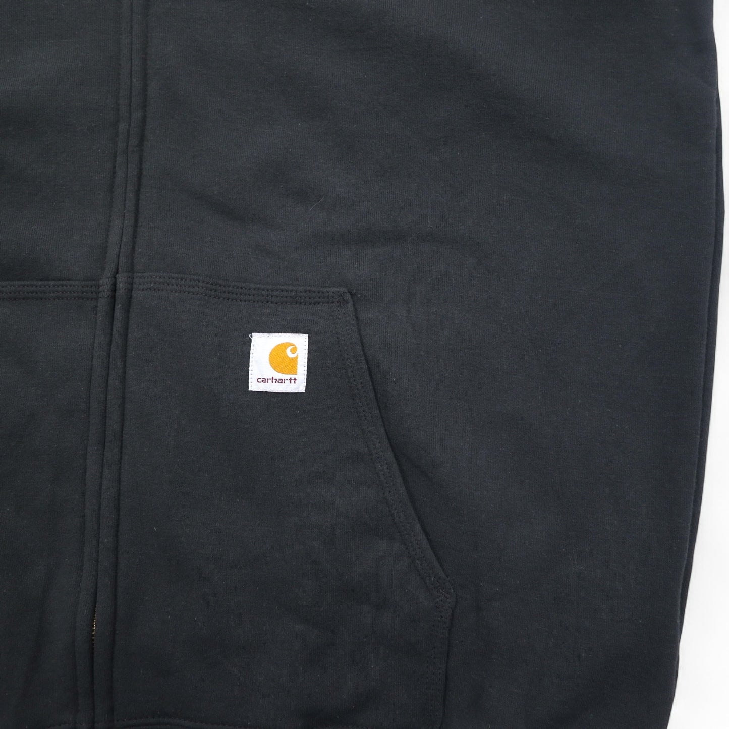 Carhartt フルジップパーカー XL ブラック 裏起毛 DELTA 刺繍 MIDWEIGHT HOODED ZIPFRONT SWEAT K122 メキシコ製 未使用品