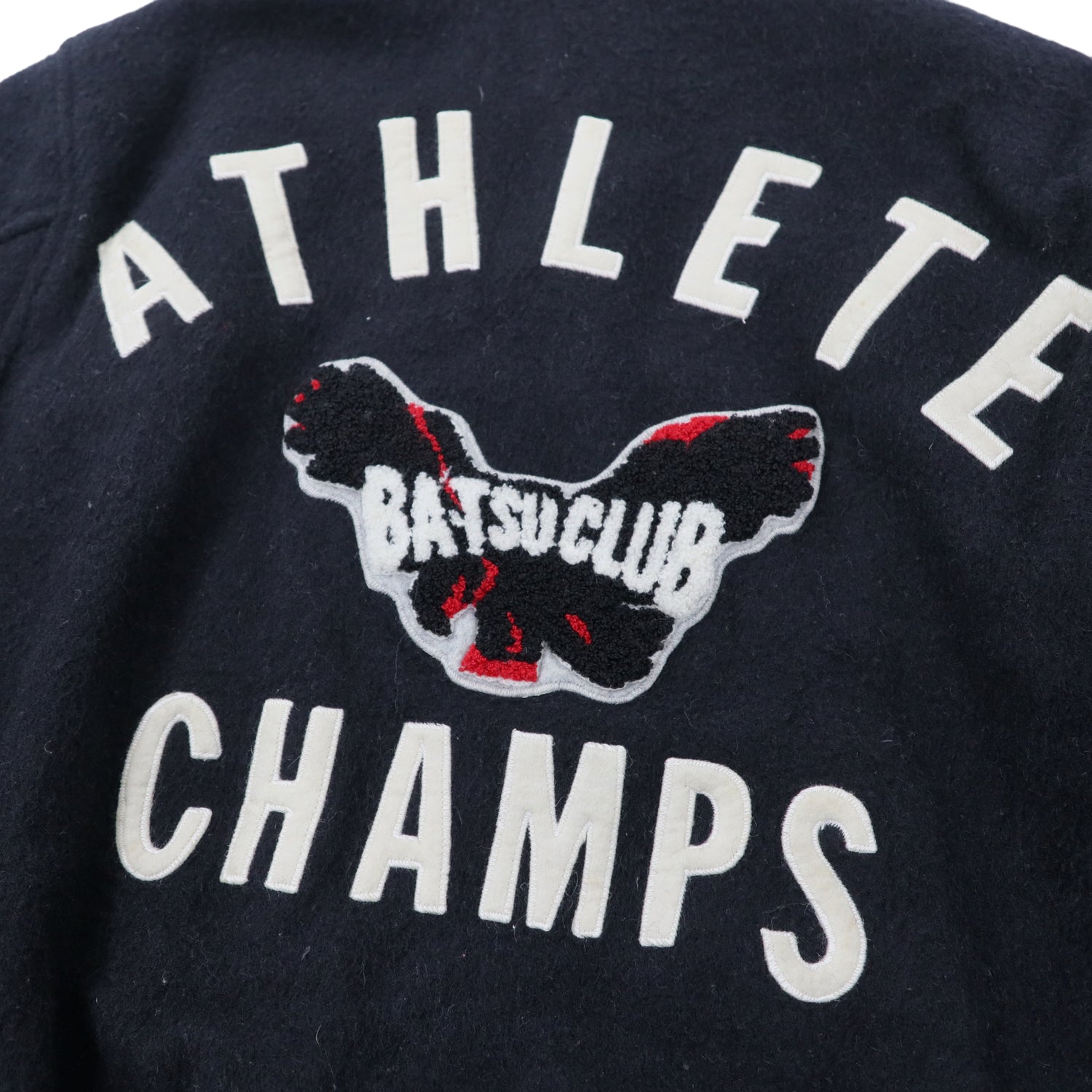 BA-TSU 90's Varsity Jacket M Black Wool Patch Japan Made – 日本 