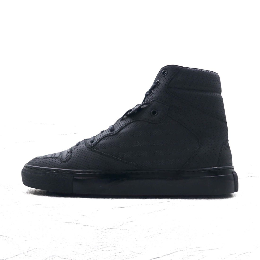 BALENCIAGA モノクローム ハイ Monochrome スニーカー 27cm ブラック パンチングレザー Perforated High 373406 スペイン製 未使用品