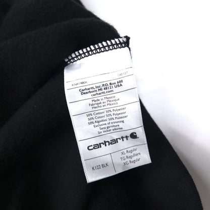 Carhartt フルジップパーカー XL ブラック 裏起毛 DELTA 刺繍 MIDWEIGHT HOODED ZIPFRONT SWEAT K122 メキシコ製 未使用品