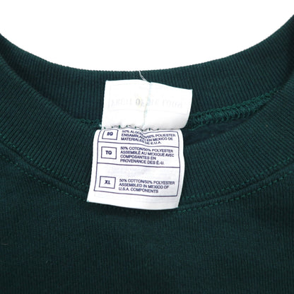 FRUIT OF THE LOOM Blank Sweatshirt, XL, Green, Solid Cotton, Fleece Lining