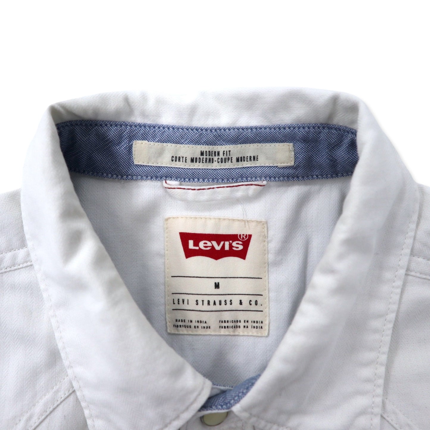 Levi's モダンフィット ウエスタンシャツ M ホワイト コットン スナップボタン