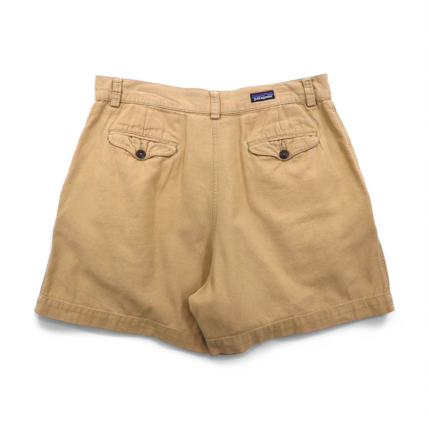 Patagonia 90s Snow-Free Tag Organic Cotton Two-Pleated Chino Shorts, Size M, Beige, 57822