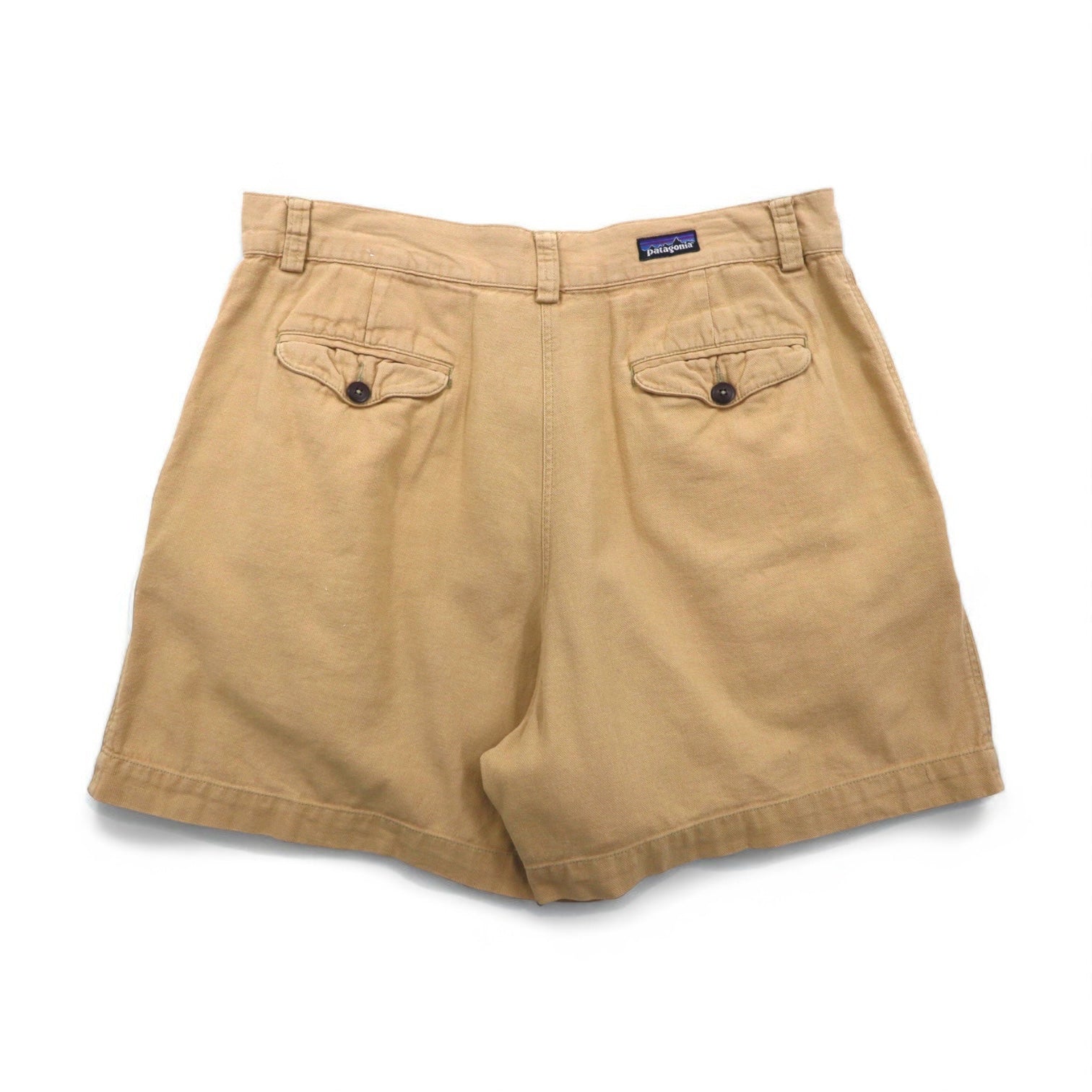 Patagonia 90s Snow-Free Tag Organic Cotton Two-Pleated Chino Shorts, Size M, Beige, 57822