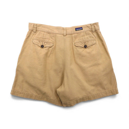 Patagonia 90s Snow-Free Tag Organic Cotton Two-Pleated Chino Shorts, Size M, Beige, 57822