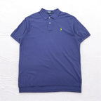 Polo by Ralph Lauren ポロシャツ XL ネイビー コットン 鹿の子 スモールポニー刺繍