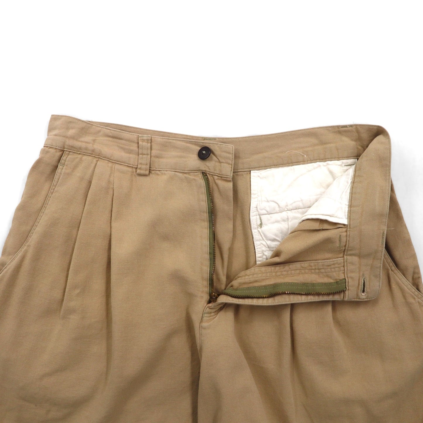 Patagonia 90s Snow-Free Tag Organic Cotton Two-Pleated Chino Shorts, Size M, Beige, 57822