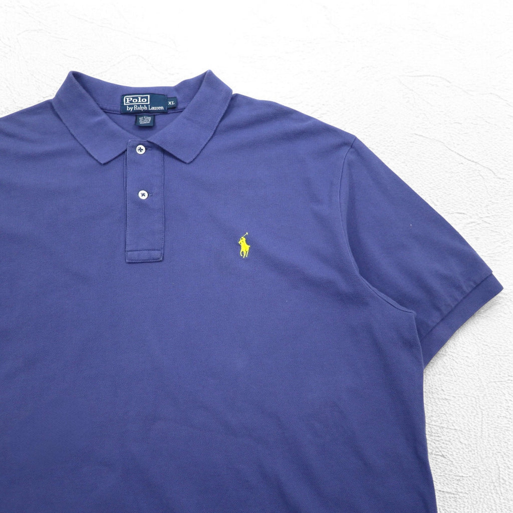 Polo by Ralph Lauren ポロシャツ XL ネイビー コットン 鹿の子 スモールポニー刺繍