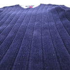TOMMY HILFIGER リブニット クルーネック セーター L ネイビー コットン