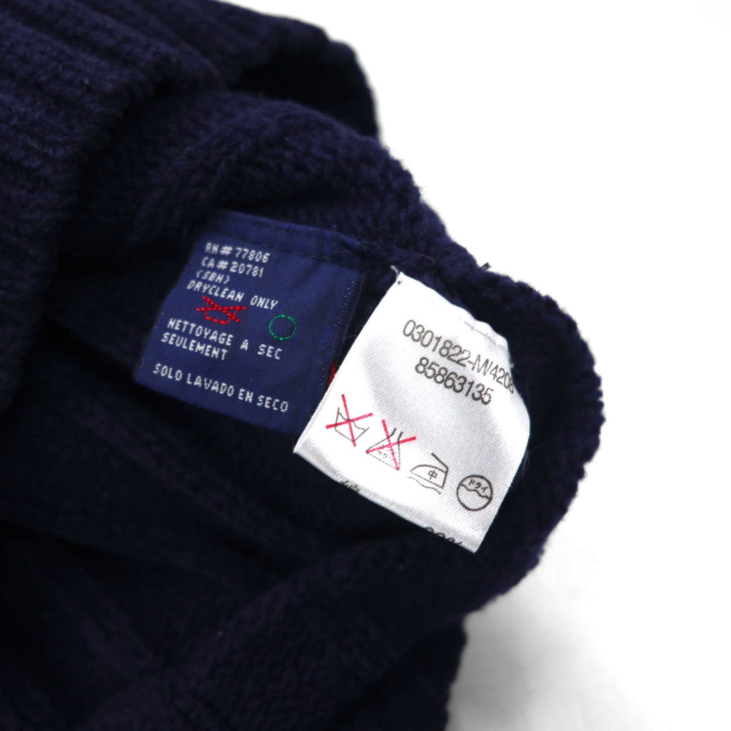 TOMMY HILFIGER リブニット クルーネック セーター L ネイビー コットン