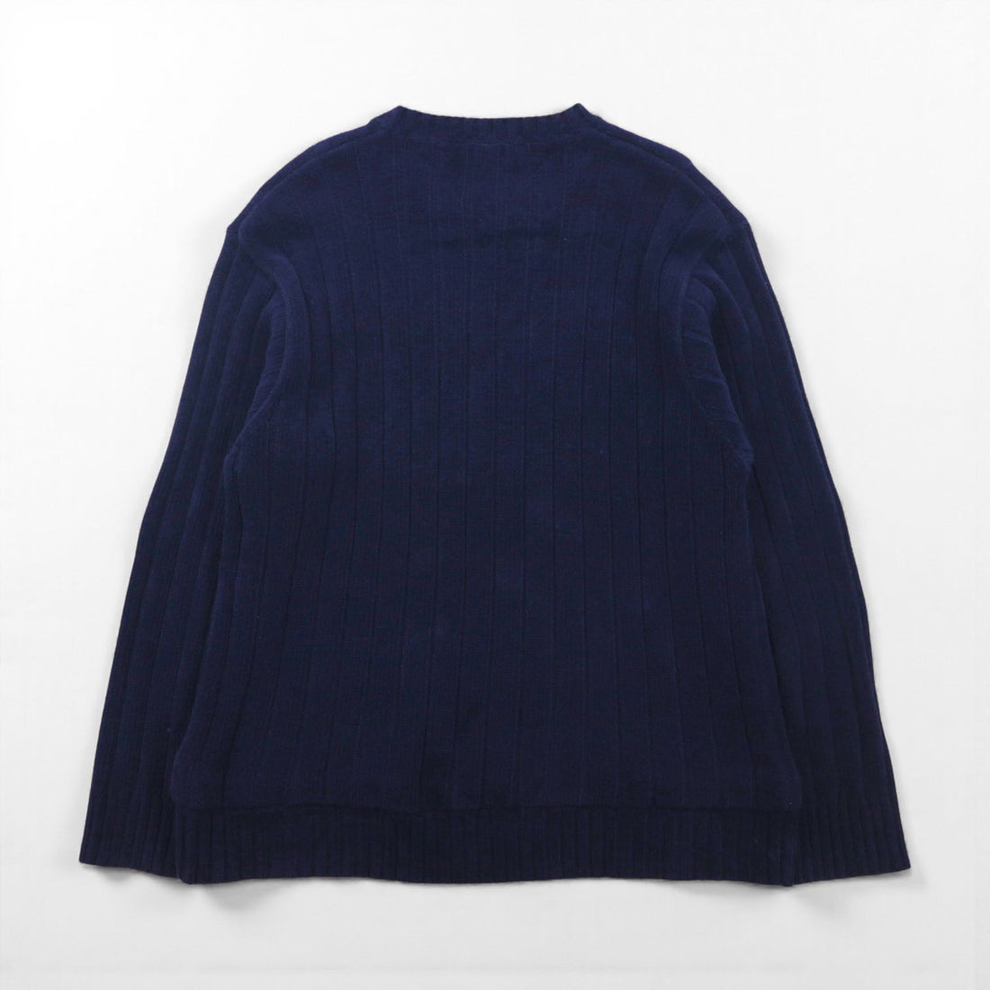 TOMMY HILFIGER リブニット クルーネック セーター L ネイビー コットン