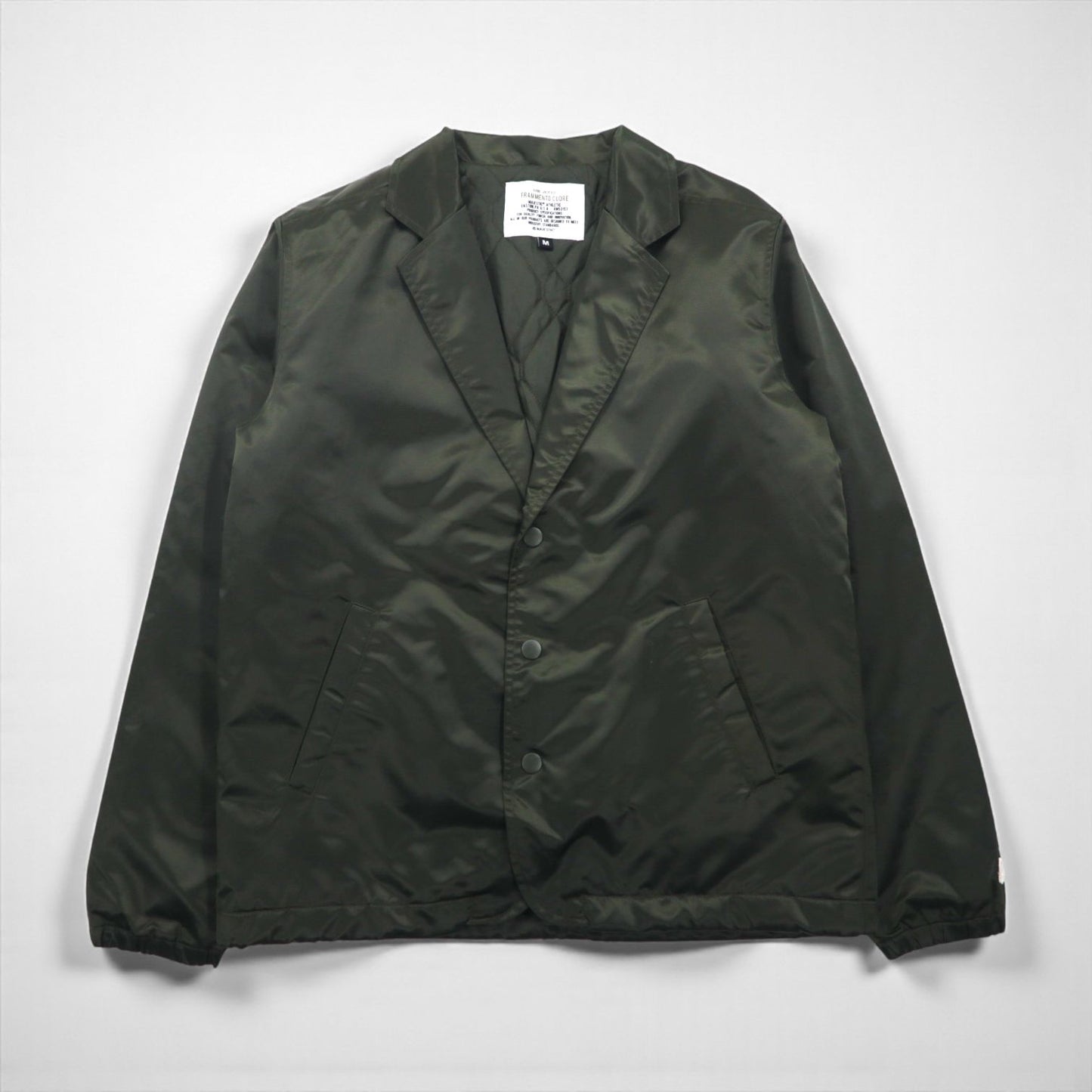 MAJESTIC × FRAMMENTO CUORE ナイロン テーラードジャケット M カーキ 中綿 XM23-MAJ-0009-GRN6 nano universe 別注