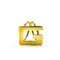 GUCCI Italian made G logo scarf ring in gold metal