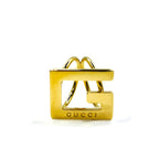 GUCCI Italian made G logo scarf ring in gold metal