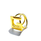 GUCCI Italian made G logo scarf ring in gold metal