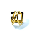 GUCCI Italian made G logo scarf ring in gold metal