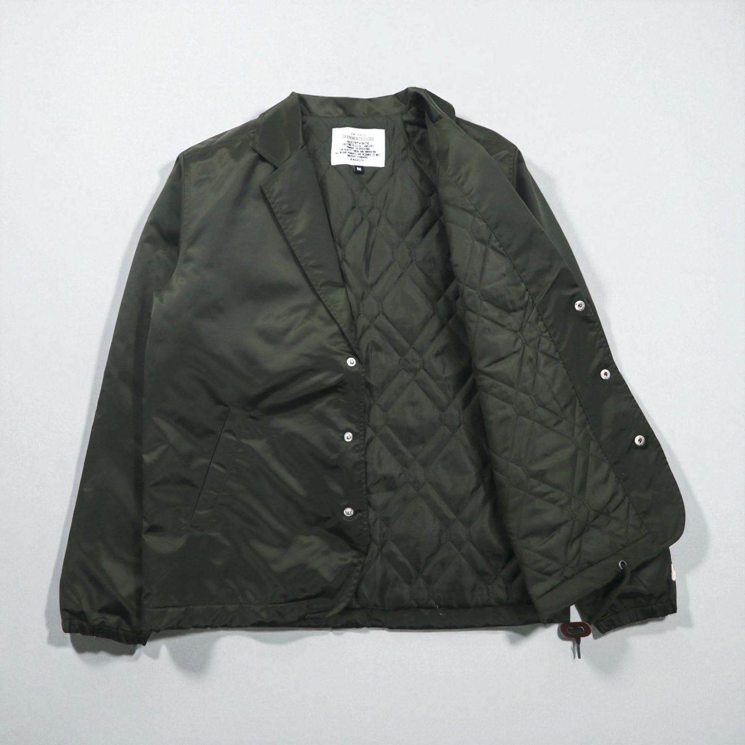 MAJESTIC x FRAMMENTO CUORE Nylon Tailored Jacket, Size M, Khaki, Padded, XM23-MAJ-0009-GRN6, nano universe Exclusive